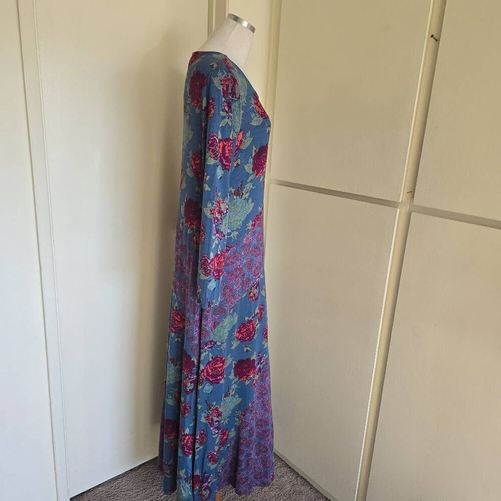 Soft Surroundings A-Line Purple/Blue Maxi Dress, Long Sleeve, EUC, M - Picture 4 of 12